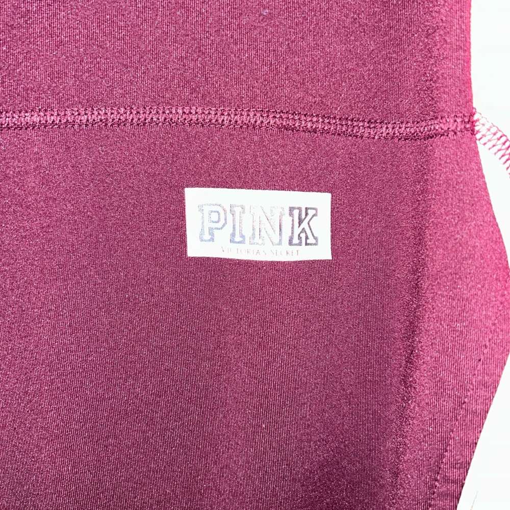 PINK Ultimate Cowl Neck Victoria's Secret Maroon with Pink Accents - Picture 3 of 8